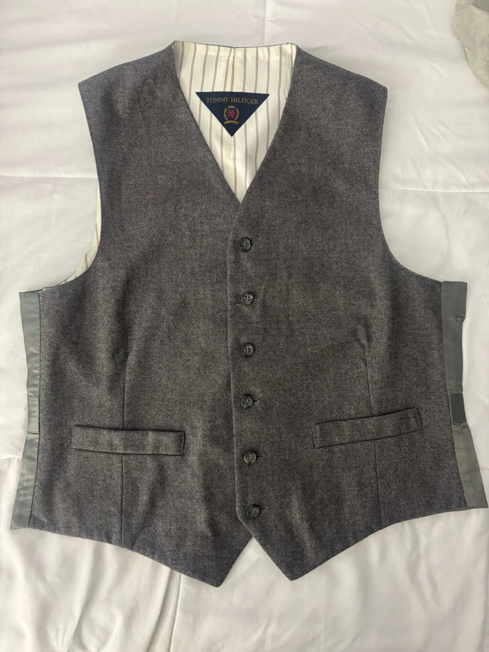 Tommy Hilfiger Gray Wool Blend Vest
